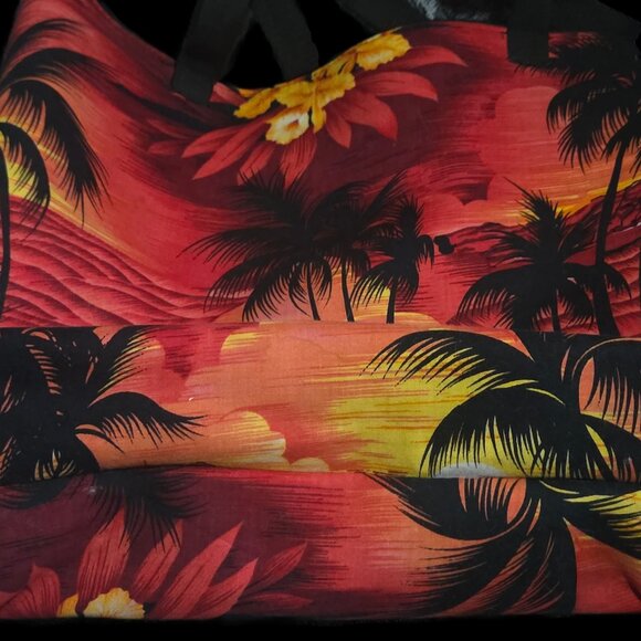Vintage Jamaica Negril Sunset Palm Tree Tote Bag - Caribbean Souvenir Beach - Picture 2 of 4